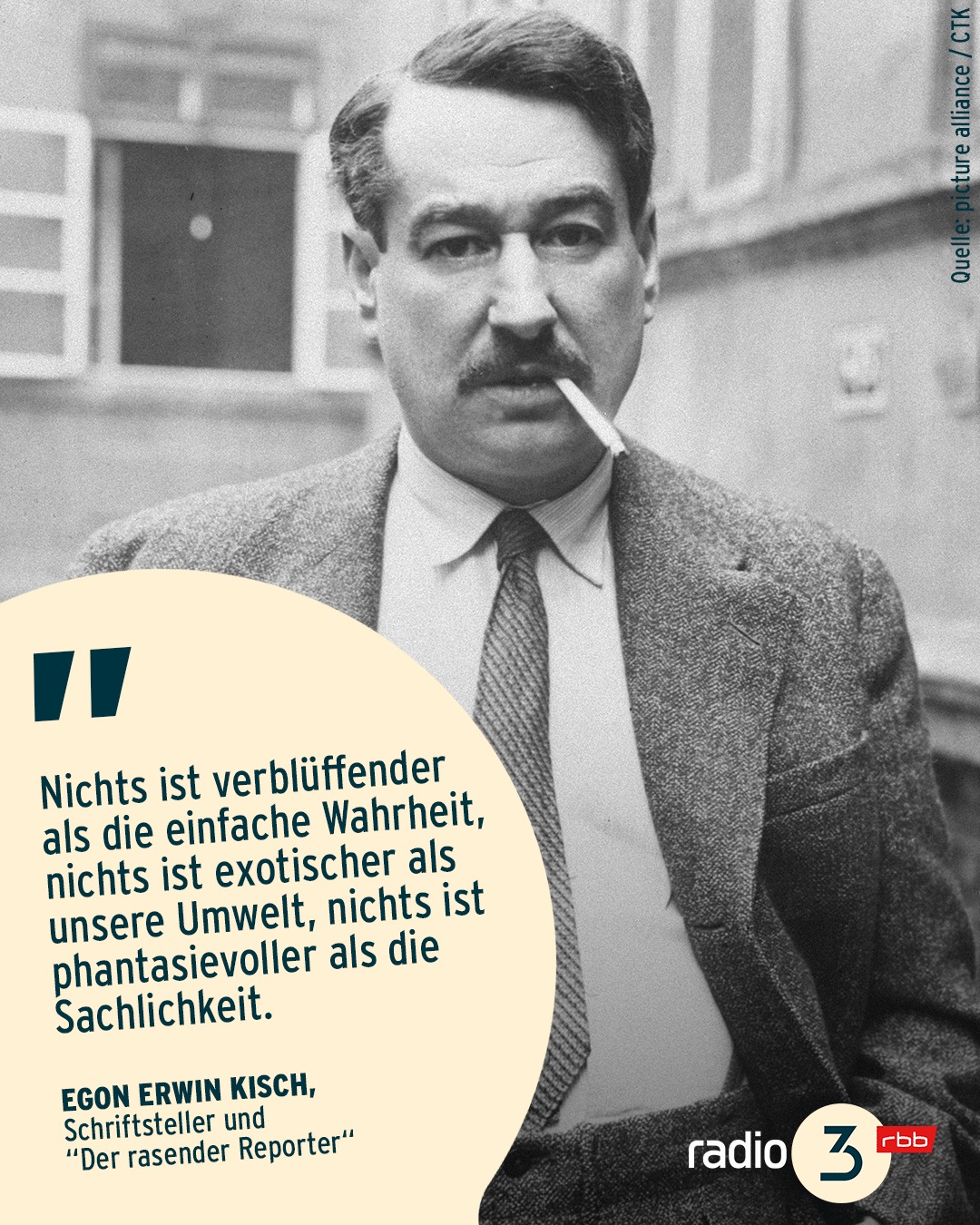 rbbKultur - Egon Erwin Kisch gilt als einer der... | Facebook