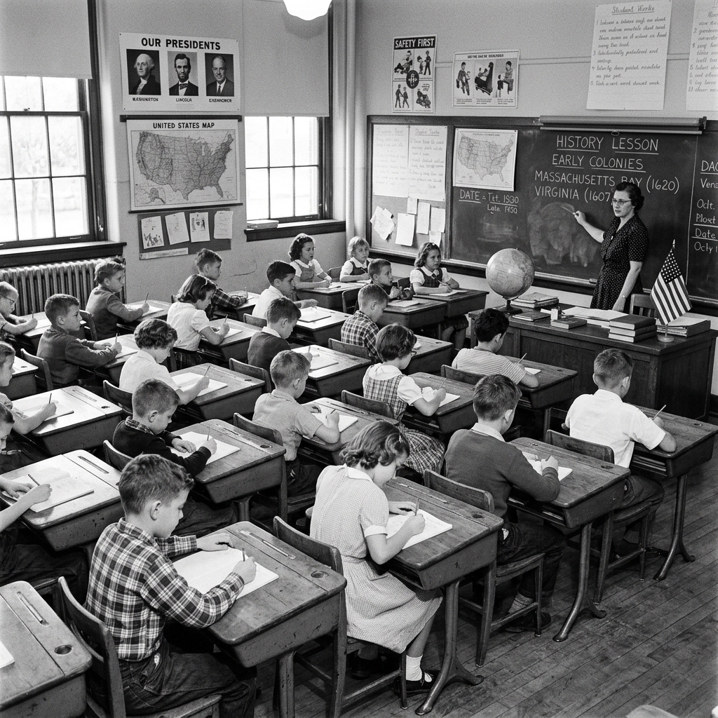 1950s American Classroom Days and Education System