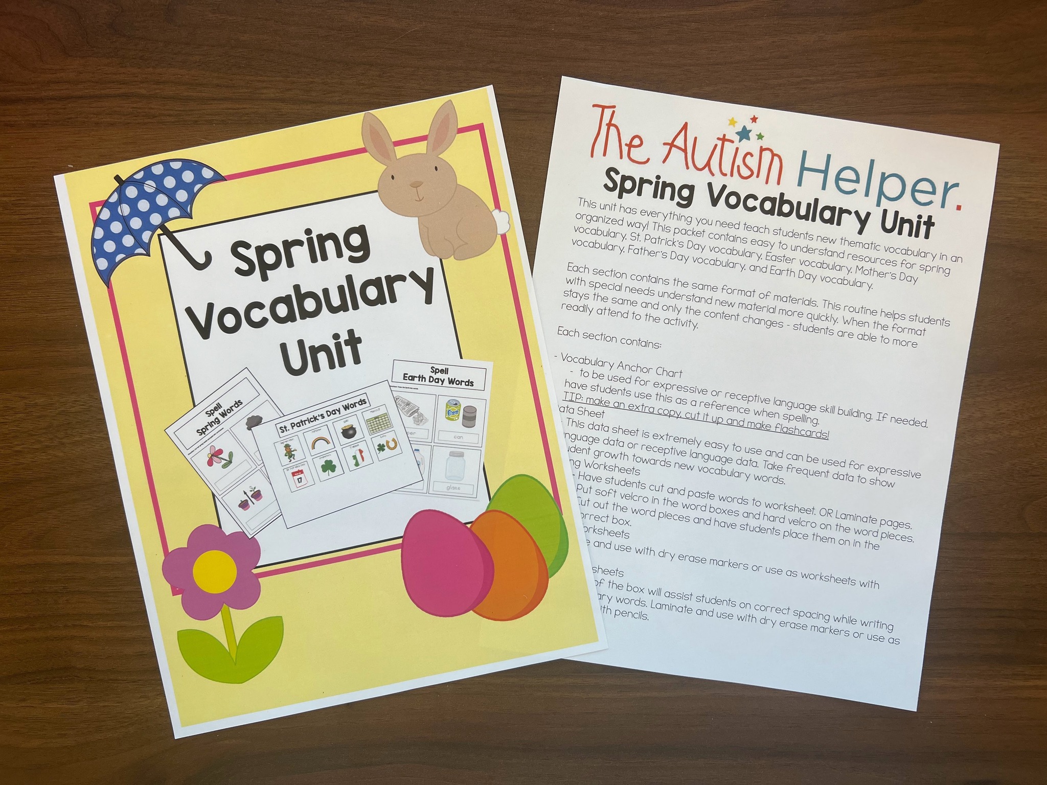 Updated Spring Vocabulary Unit,... - The Autism Helper | Facebook