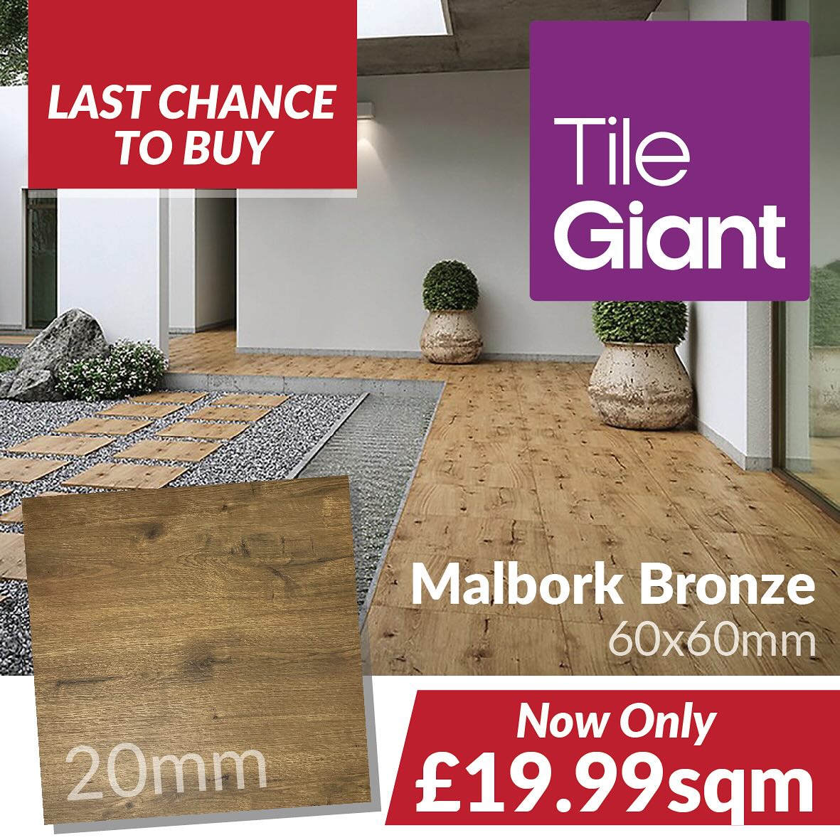 Tile - Transform your garden with our outdoor 20mm Malbork Bronze ...