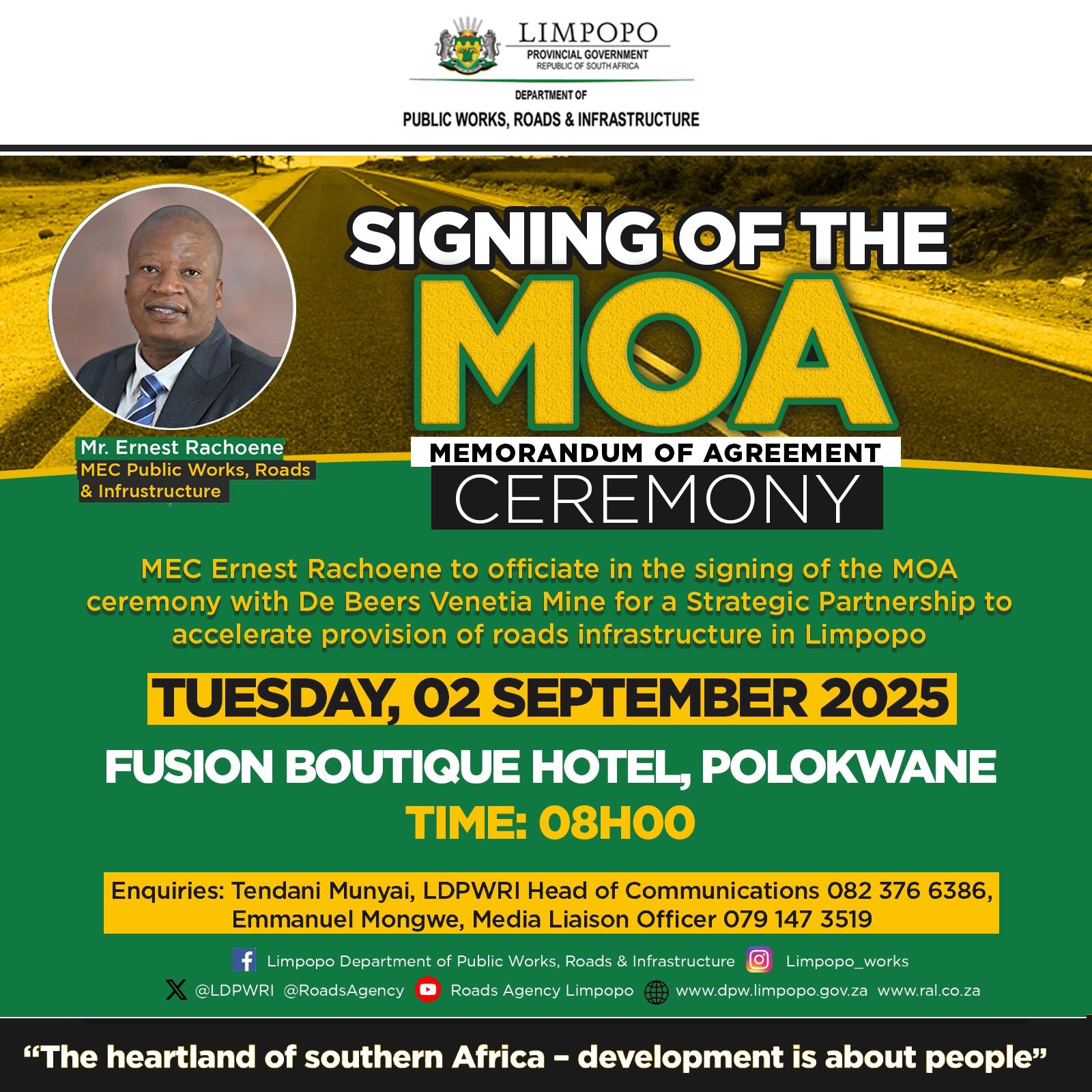 Roads - Another milestone in delivering on the commitments made by the ...