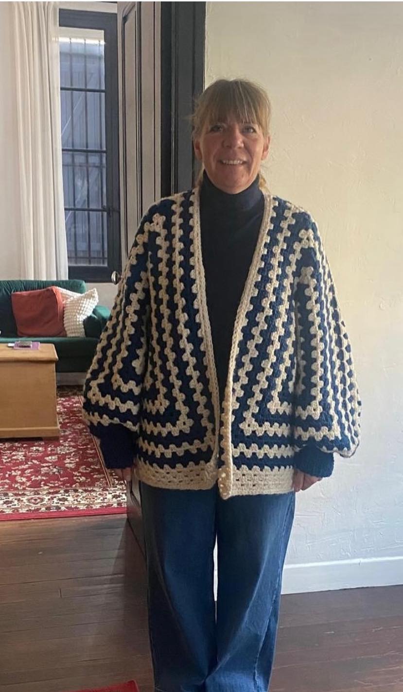Easy Regency triangle cardigan crochet project