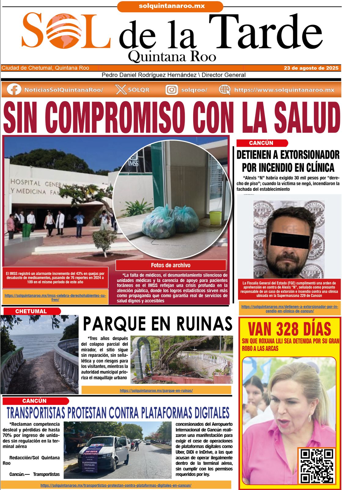 🔴 #Portada | 23 de agosto en... - Sol Quintana Roo | Facebook