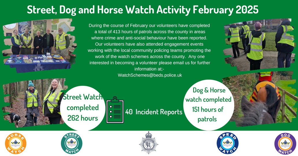 Bedfordshire - A huge well done to the volunteers who form our Watch ...