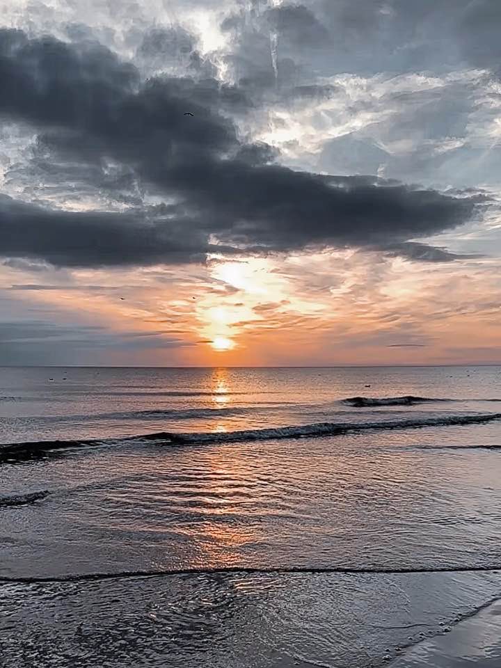 Tranquil water at golden hour