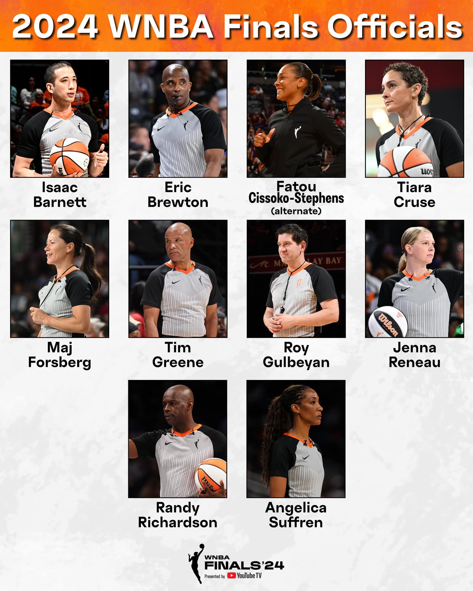 WNBA - A look at the officials for the 2024 #WNBAFinals... | Facebook