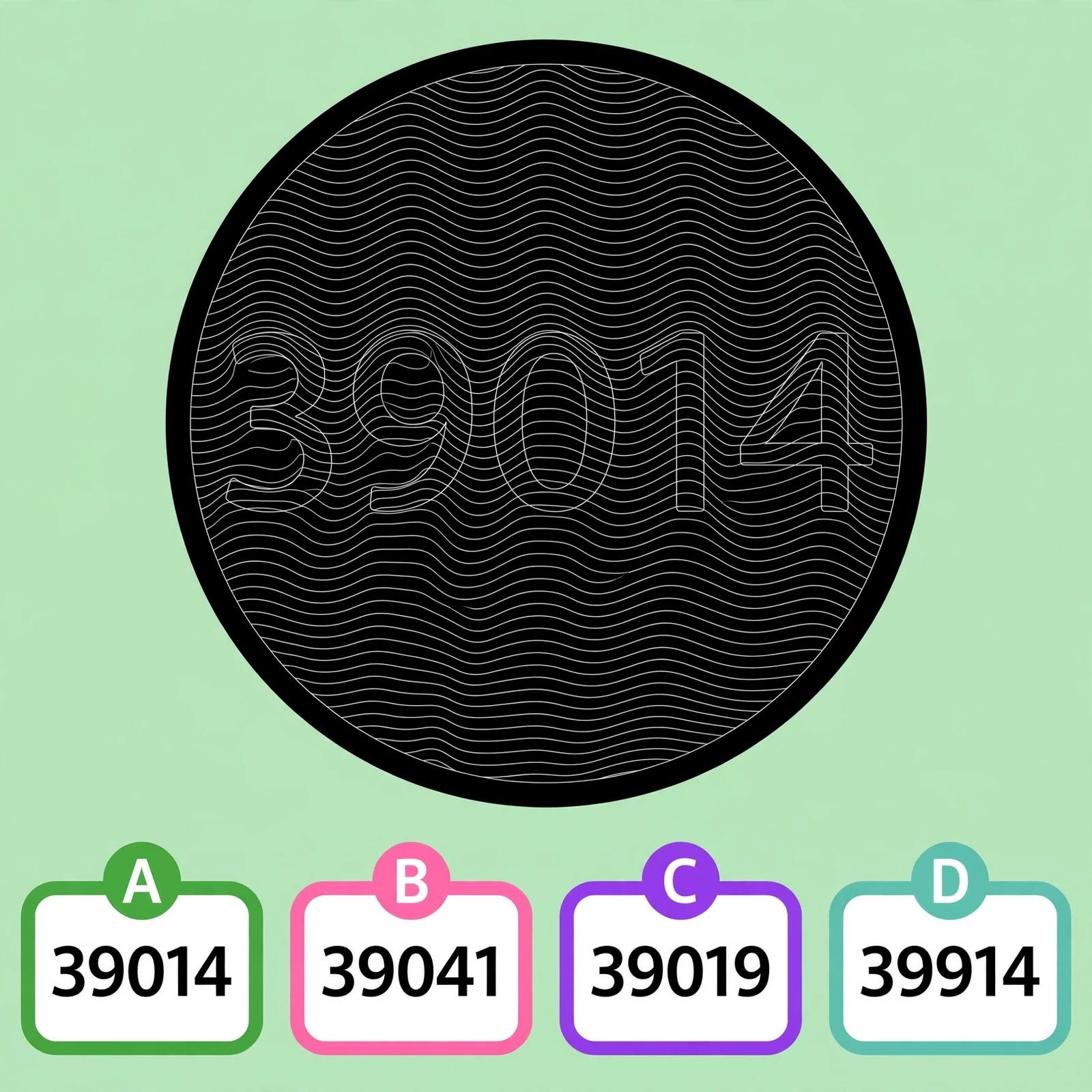 Can you see the hidden code ? A 39014 в 39041 с 39019 D 39914