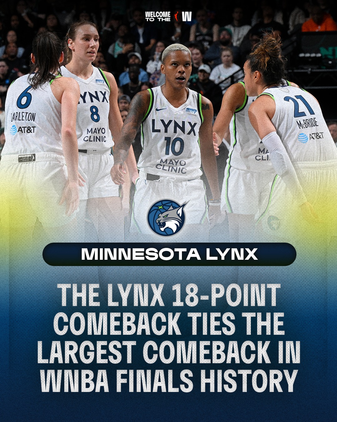 WNBA - Game 1 went like this ⬇️ The Minnesota Lynx 18-PT comeback ties ...