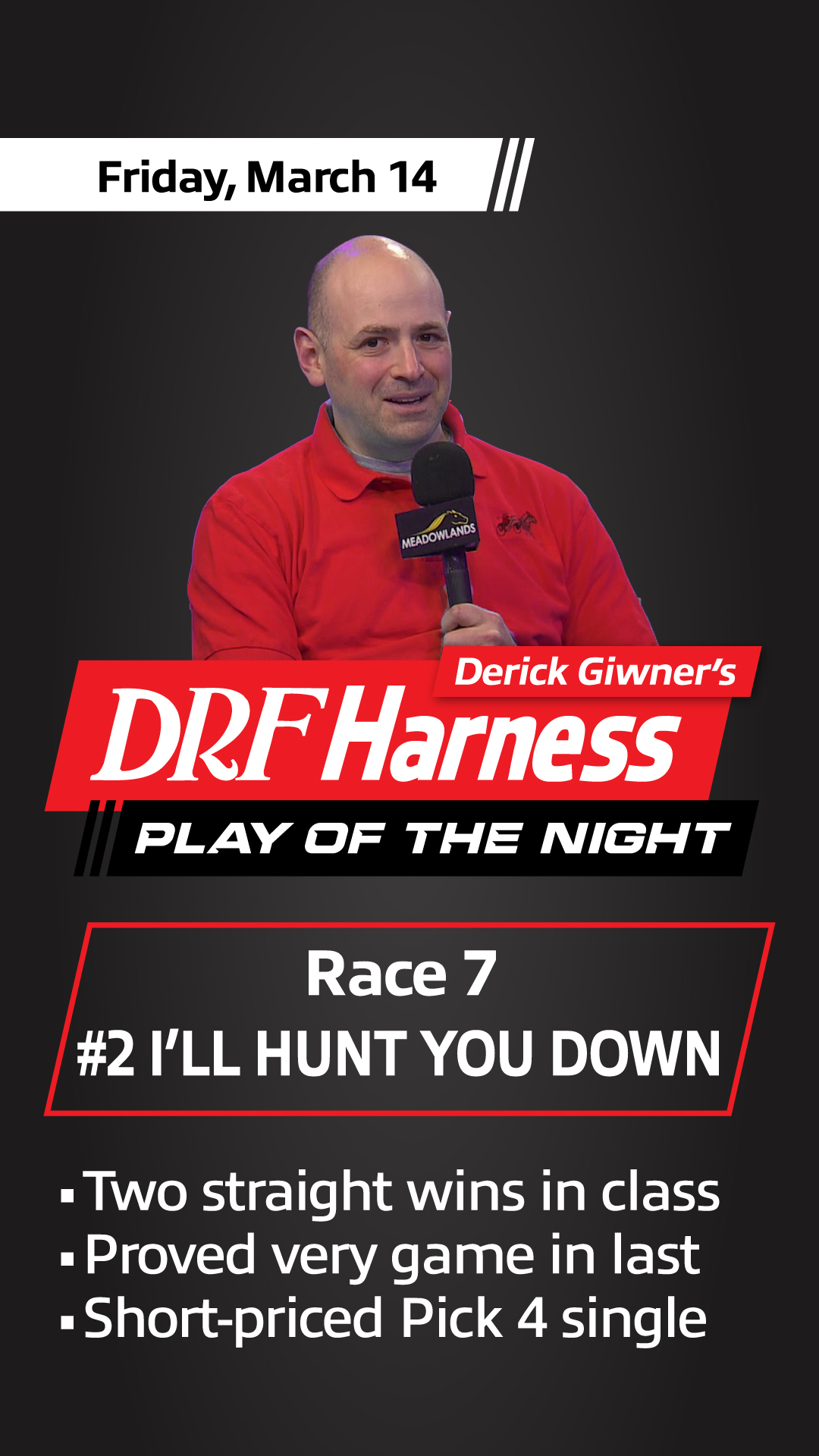 Meadowlands Racetrack - Tonight's DRF Harness 𝙿𝙻𝙰𝚈 𝙾𝙵 𝚃𝙷𝙴 𝙽𝙸𝙶𝙷𝚃 is ...