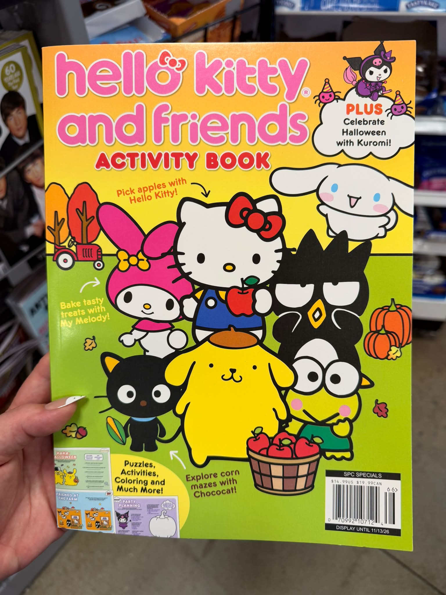 Kroger's Sanrio Halloween activity book with Hello Kitty and friends
