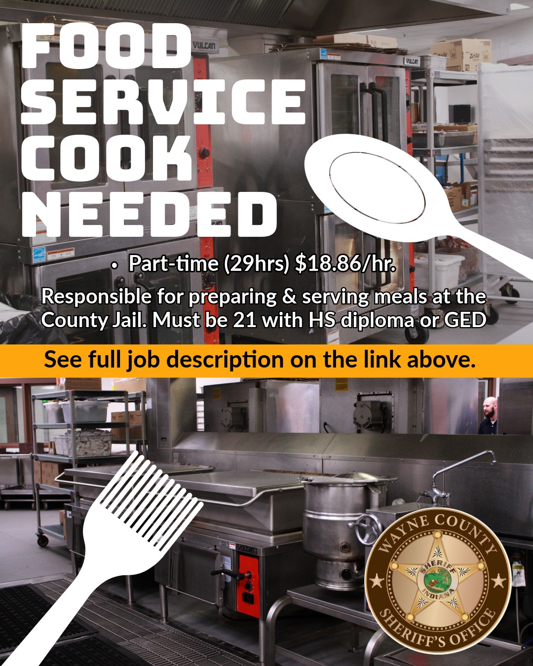 Wayne - We are now hiring for a Part-time Food Service Cook at the ...