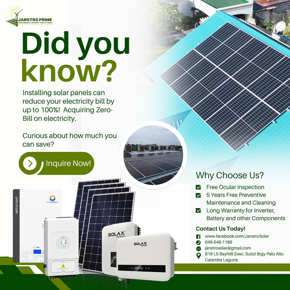 Janstro Solar - 🌞 Did You Know? Installing solar panels can reduce your ...