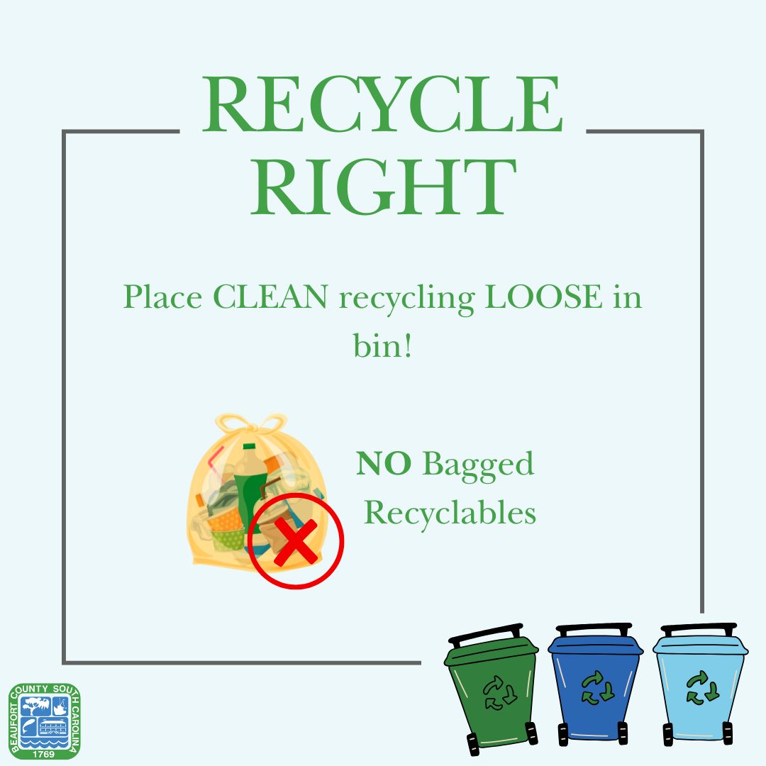 Beaufort - 🚫 No Bagged Recyclables in the Recycling Bin! 🚫 Remember ...