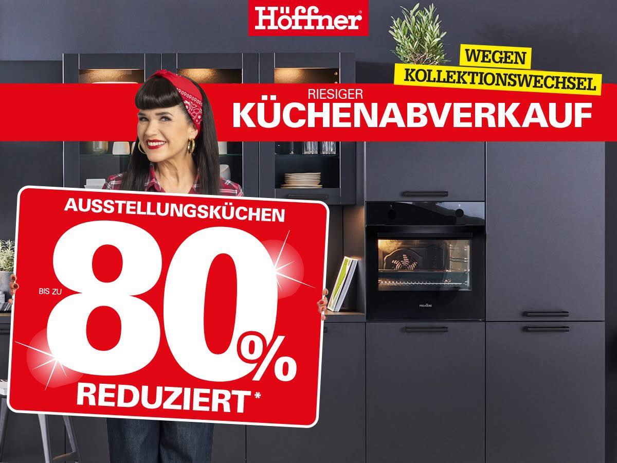 📢Großer KÜCHEN-Abverkauf bei Höffner in Neuss📢 Wegen Sortimentswechsel haben wir viele Ausstellungsküchen bis zu 8️⃣0️⃣% für euch reduziert.😍 Unsere Preiskracher findet ihr bei uns vor Ort und unter