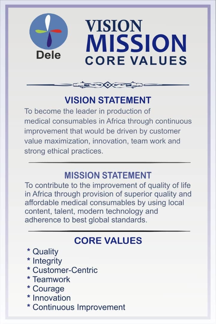 Our Vision, Mission and Core Values - Dele Pharmaceuticals