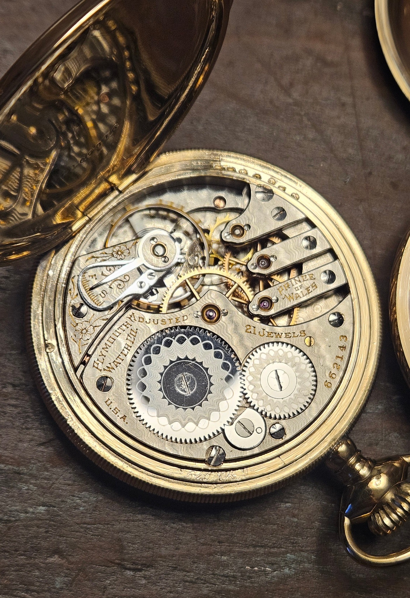 Montre De Poche Rockford 16S - 21 Bijoux, Boîtier Or, 1914 - Occasion En Excellent état