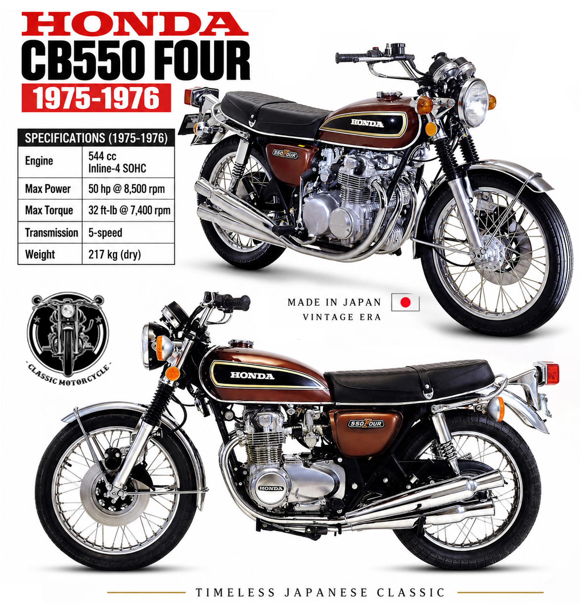Honda cb 550 four bike details