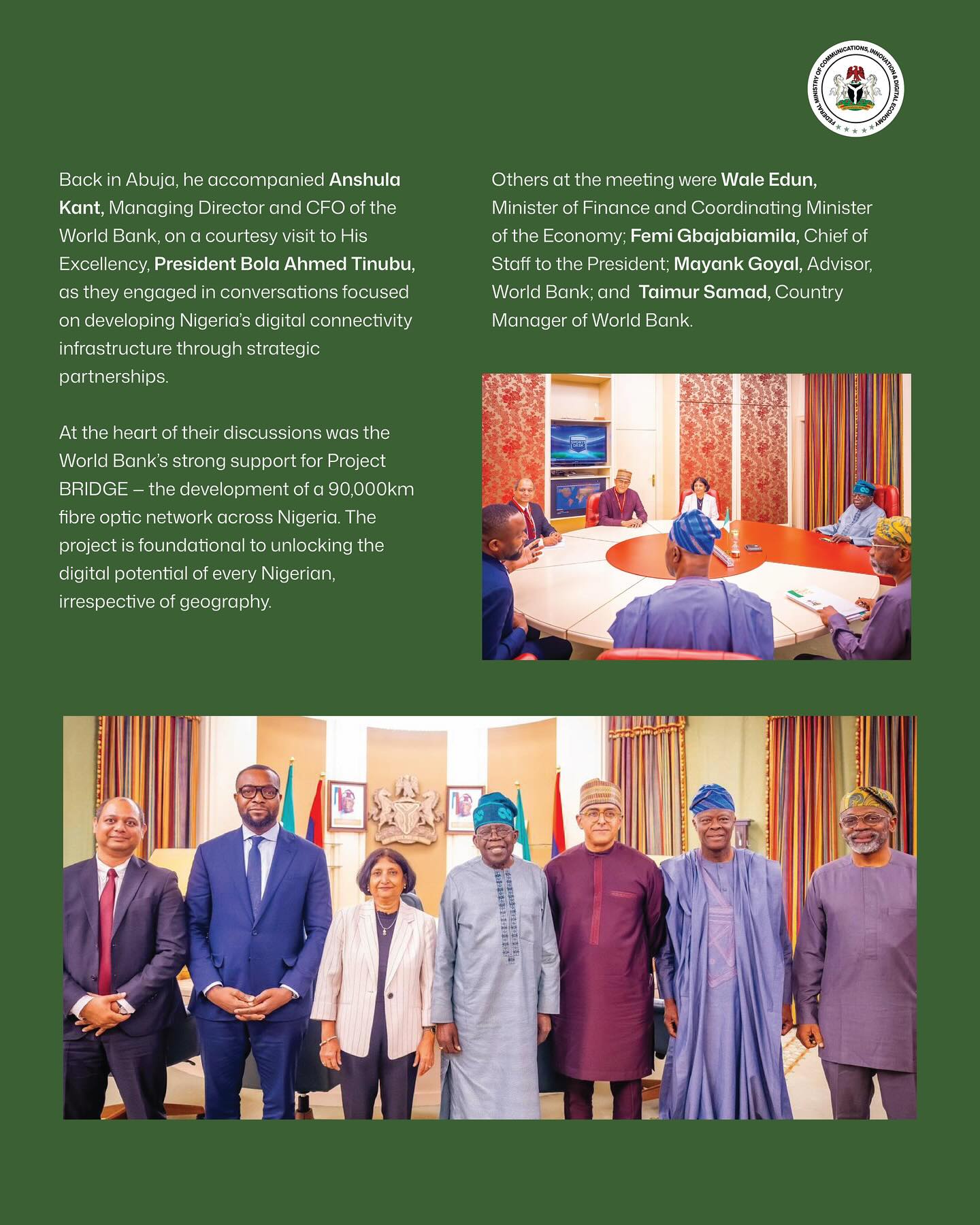 Federal Ministry of Communications and Digital Economy, Nigeria added a ...