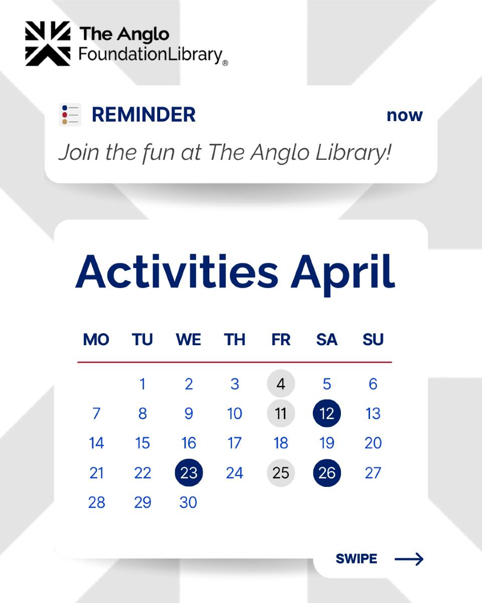 📢 ¡Las actividades de abril ya están... - The Anglo Library | Facebook