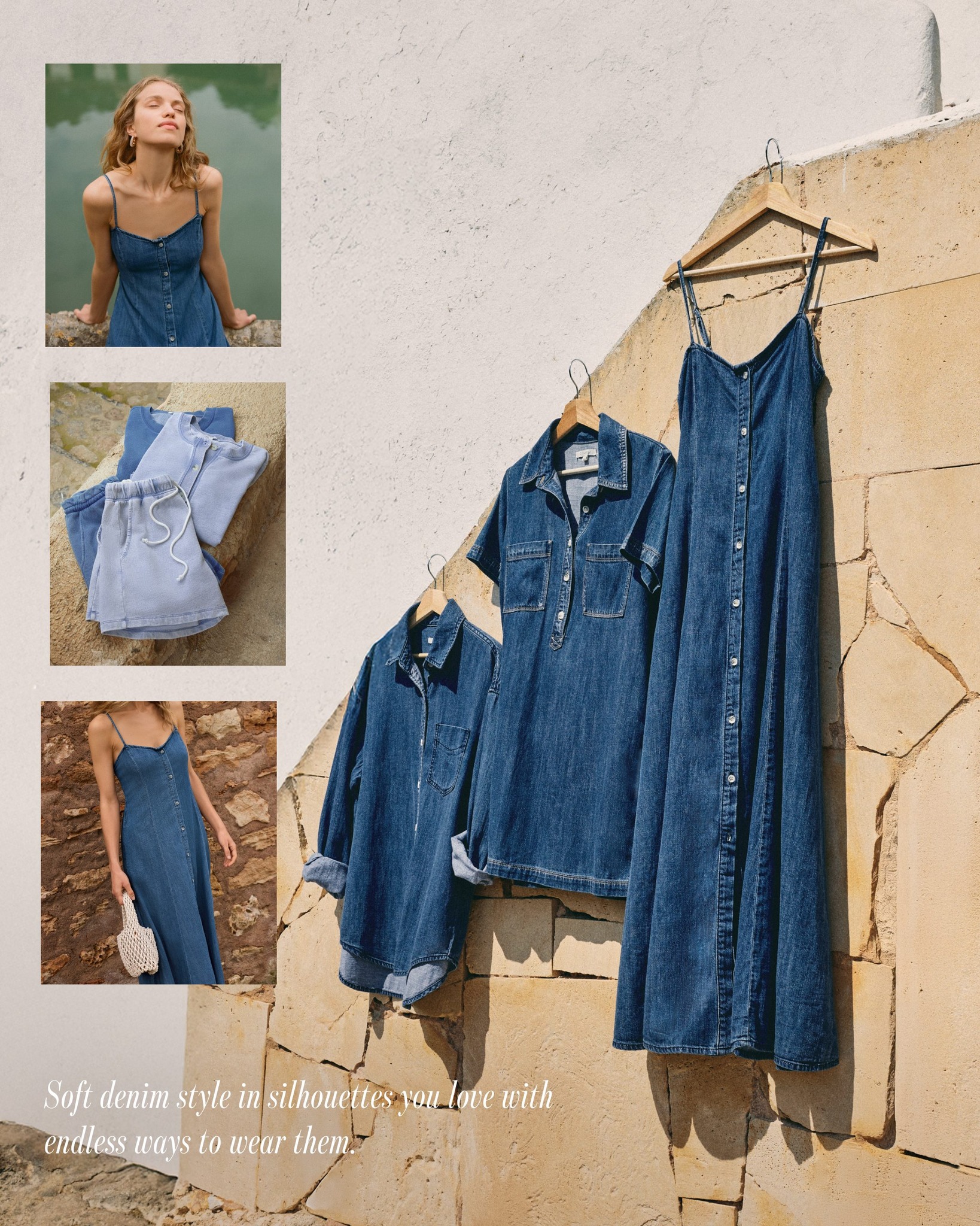 Angel Eyes Denim Midi Dress: https://z-supply.visitlink.me/fEOKjT Hunter Knit Denim Short: https://z-supply.visitlink.me/dxR1KA Atwood Lightweight Denim Button Up: https://z-supply.visitlink.me/Yf6v_v Solace V-Neck Jersey Denim Tank: https://z-supply 