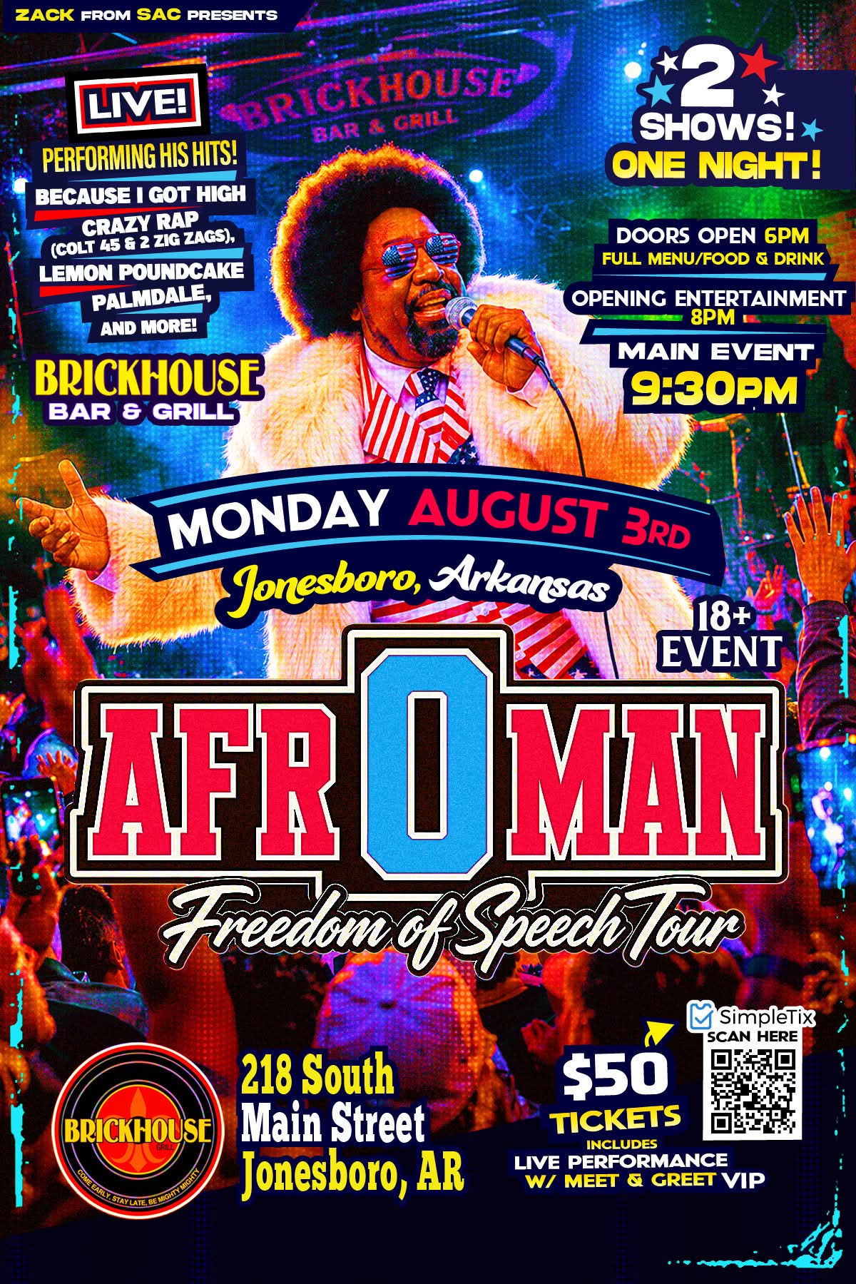 🎤🔥 AFROMAN IS COMING TO BRICKHOUSE GRILL! 🔥🎤 Get ready