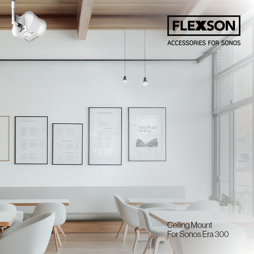 Supports De Sol Flexson Pour Sonos Era 300 - Lot De 2 Blancs - Hauteur Réglable Pour Configuration Surround