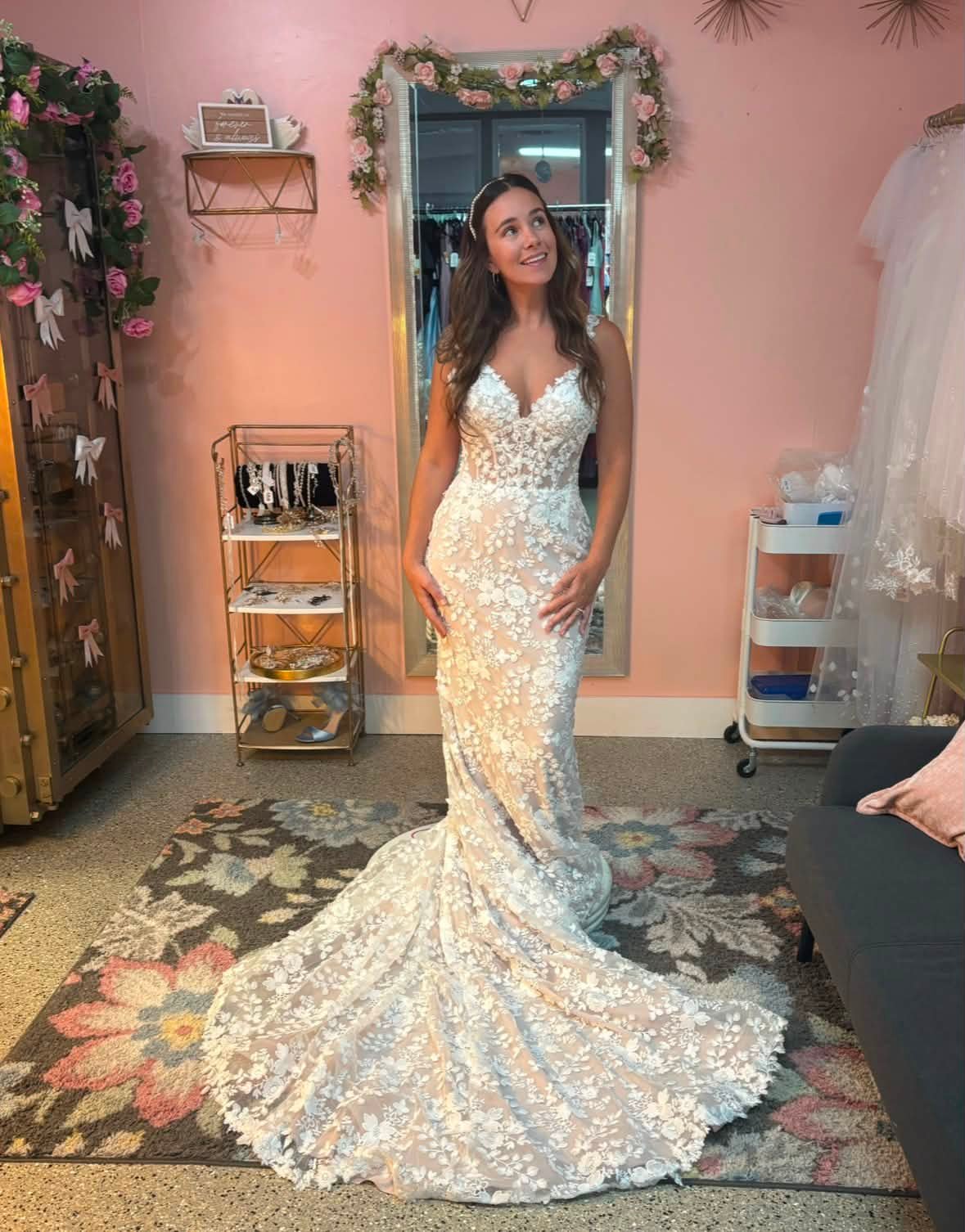 bridesmaid dresses fort wayne indiana Oh My Gown 260 Dark Floral Noir V-Neck V SHAPED BACK Size:48W elegant champagne bridesmaid dresses