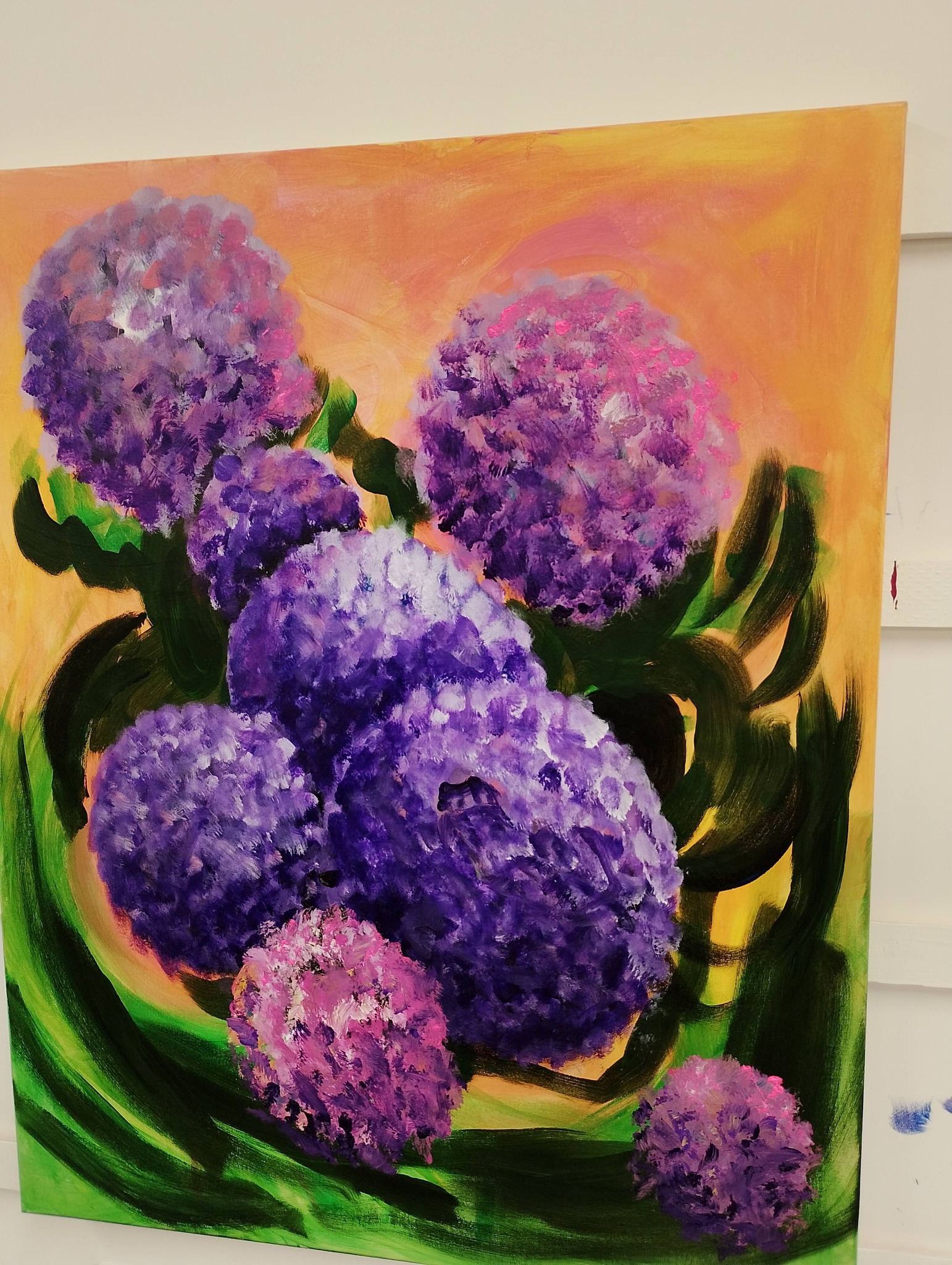 Christina Jarmolinski's purple hydrangea painting at Galerie 7 art