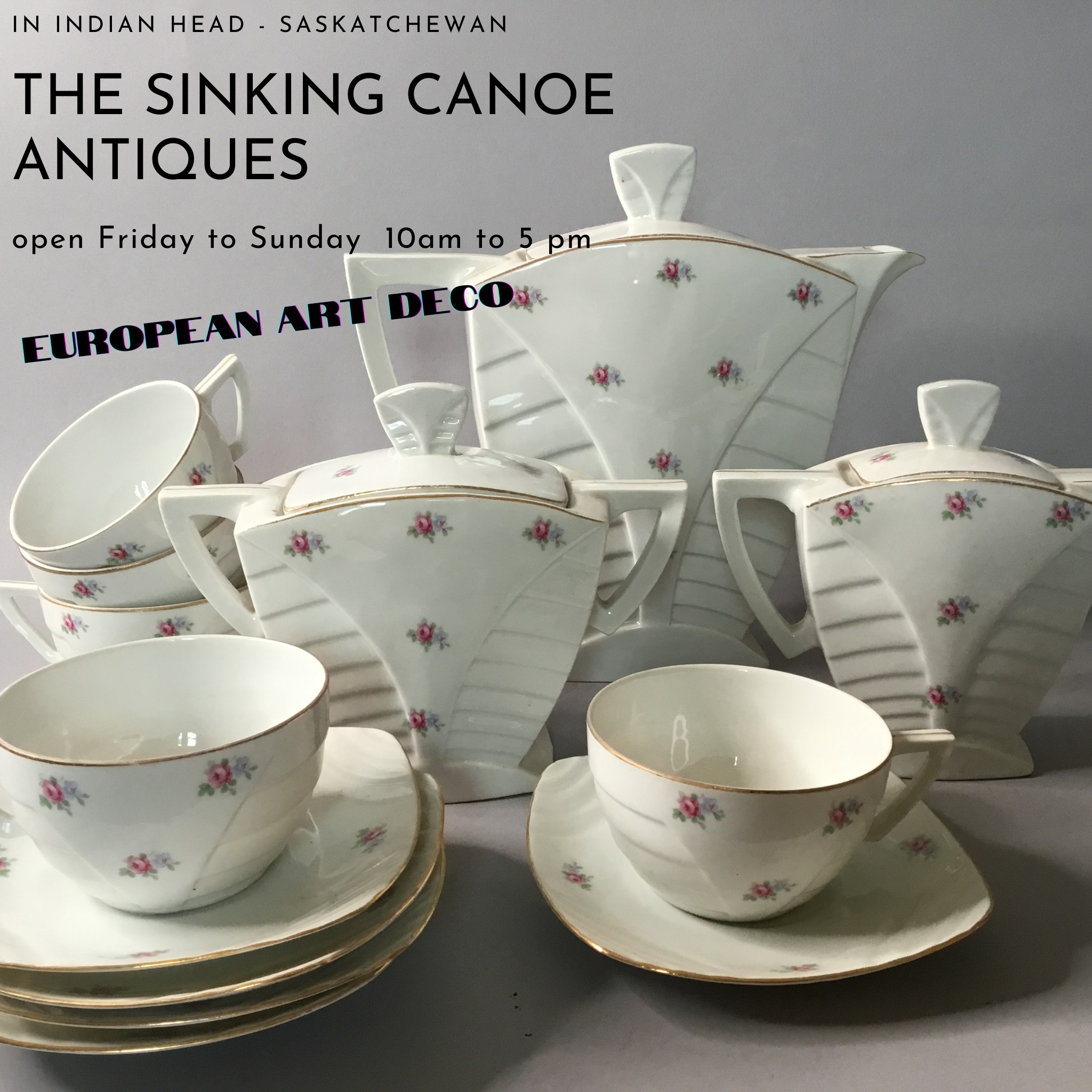 Art Deco Moritz Zdekauer Czechoslovakia porcelain tea set