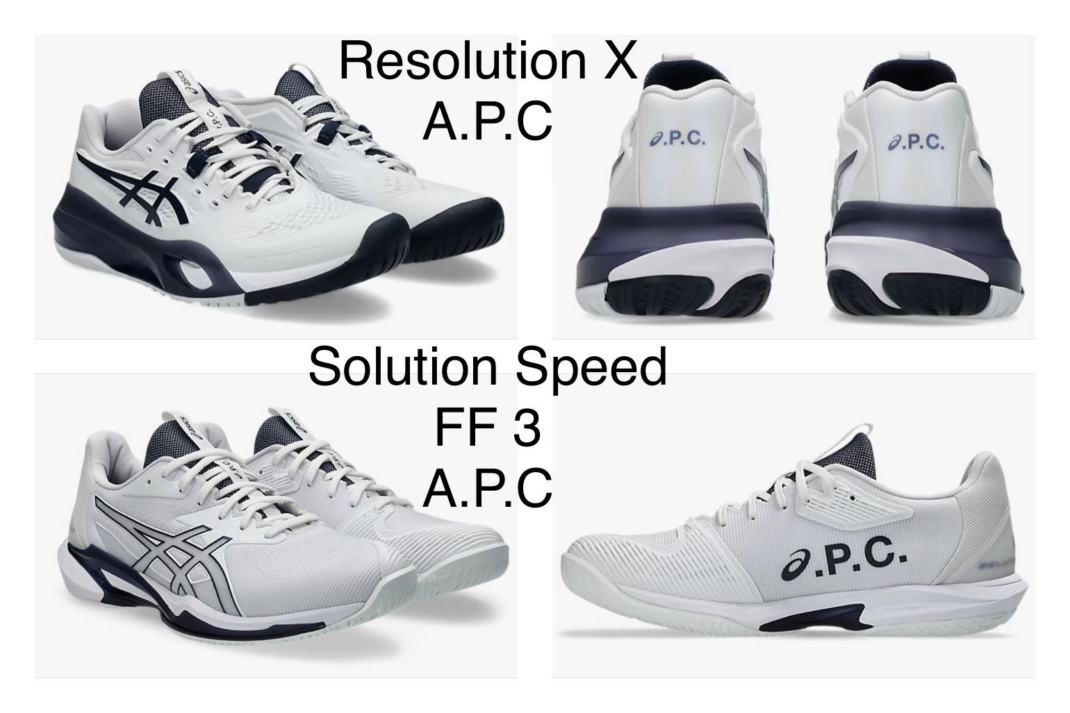 A.P.C. x Resolution X White/Midnight Mens 8.5,9,9.5,10 Mens Clay 