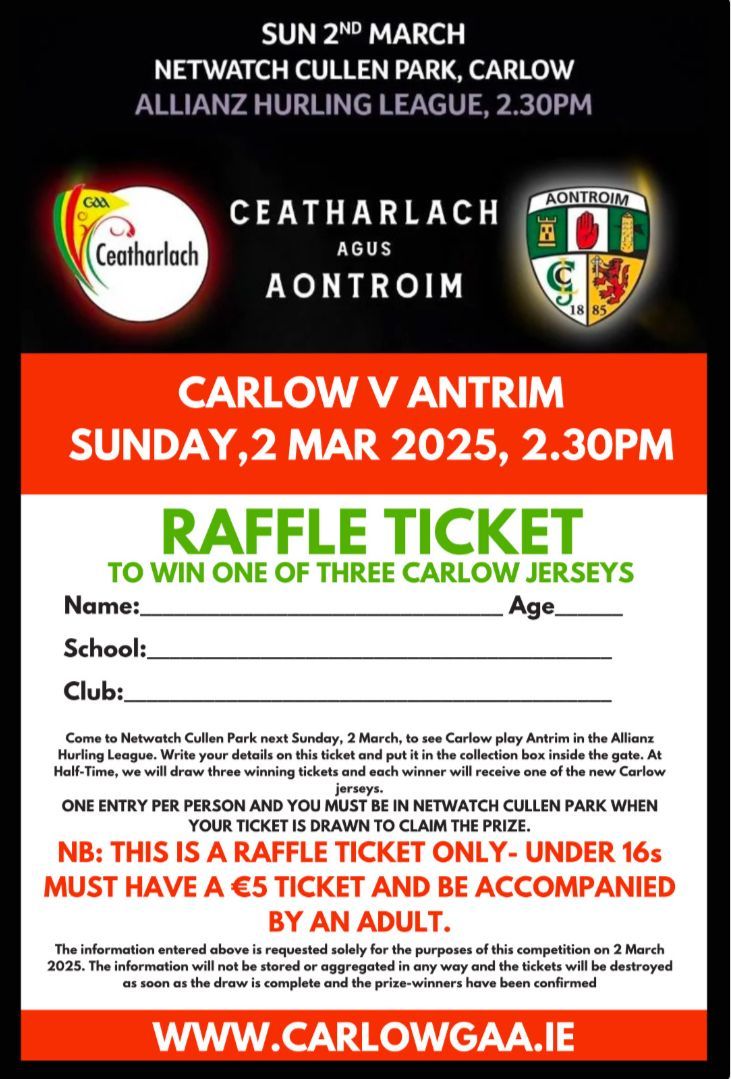 Carlow GAA - 🥎Carlow hurlers hope to build on their recent win v ...