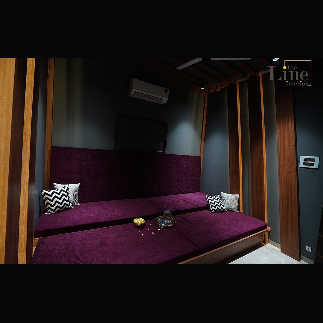 Our Dark Magenta Home Theatre Room... - The Line Interior
