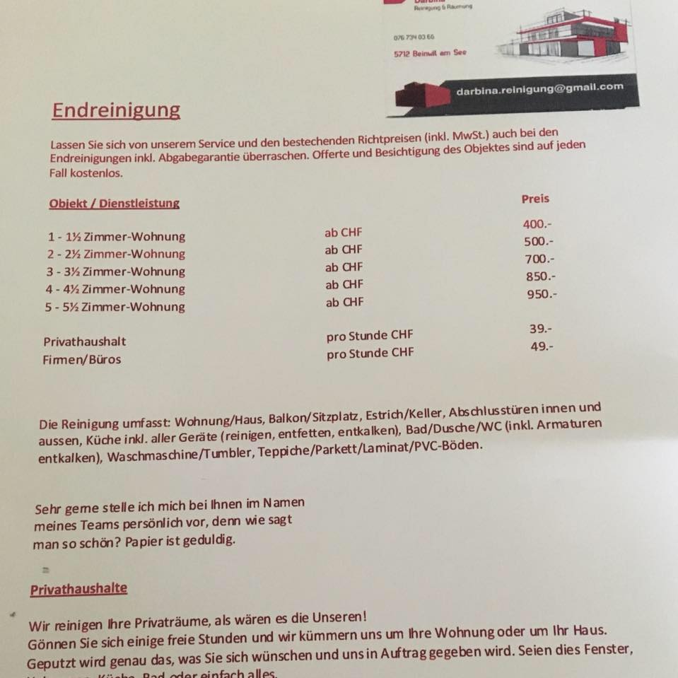 Darbina Reinigung Raumungen Umzug Home Facebook