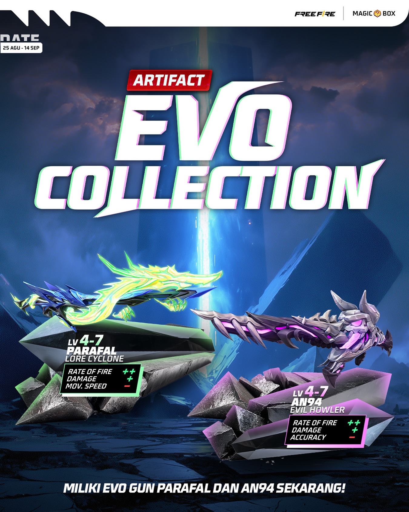 Garena - ⚡️ Artifact EVO Collection sudah hadir! ⚡️ Pilih senjatamu ...