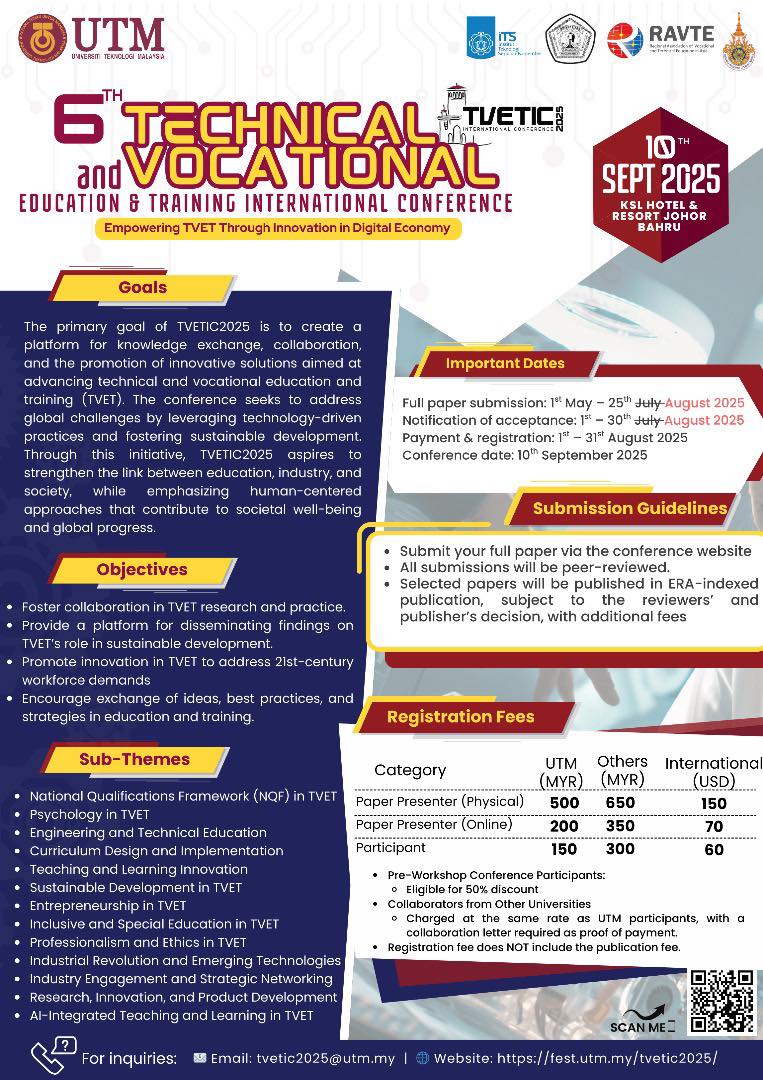 Technical and Vocational Education and Training, TVET UTM