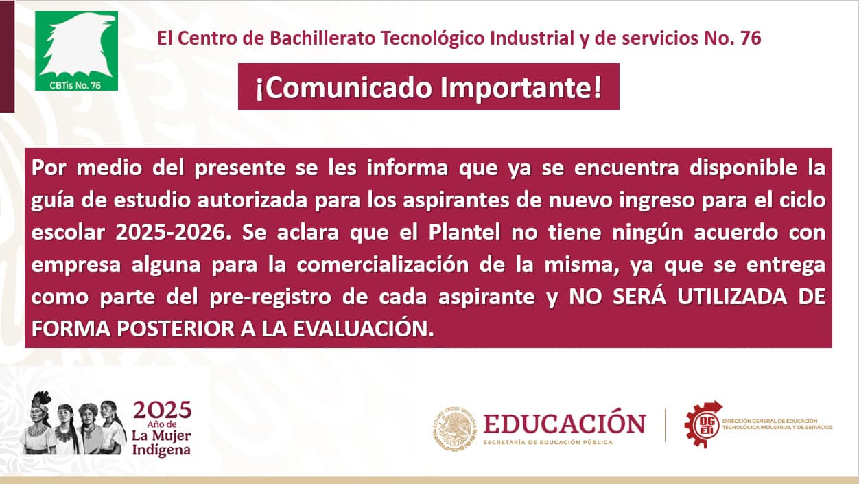 Por medio del presente se les informa... - CBTis 76 Cuautla | Facebook