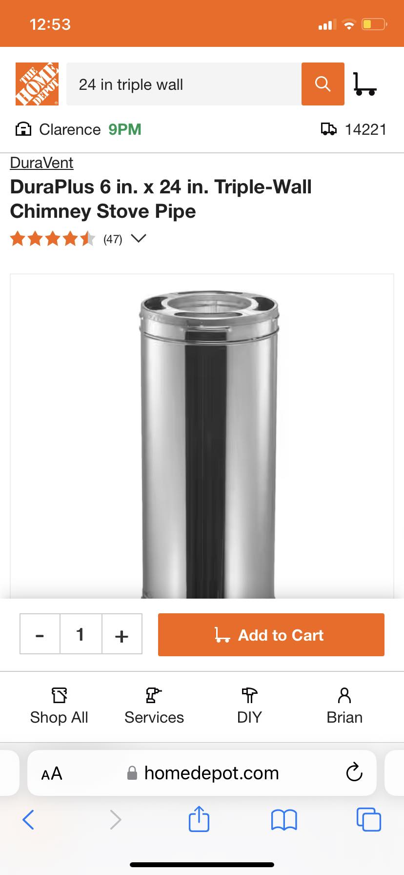 Tuyau De Poêle Triple Paroi DuraVent DuraPlus 6x24 Pouces Acier Galvanisé - Boîte Ouverte Mais Neuf