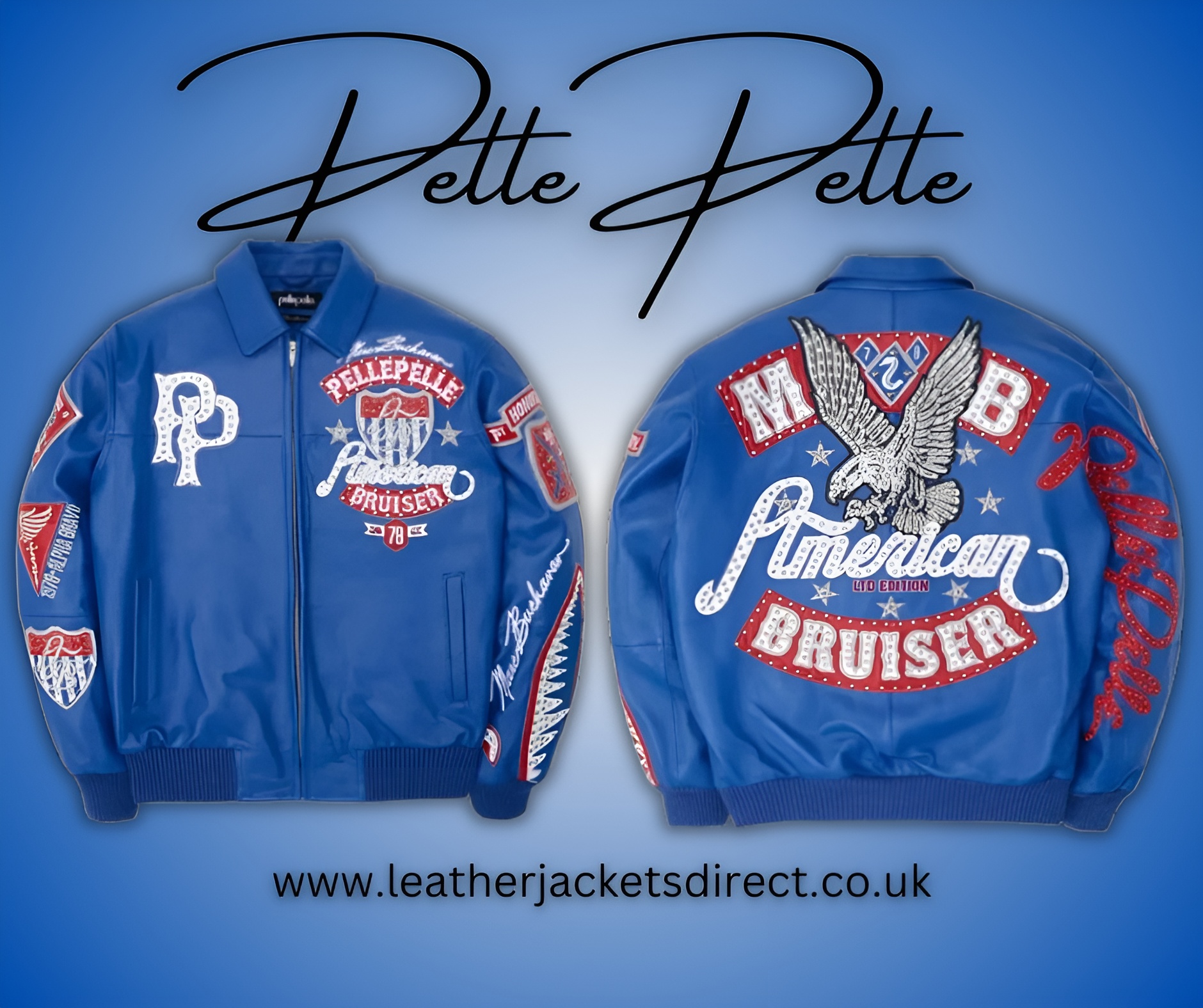 Pelle Pelle American Bruiser Plush Blue Leather Jacket Product 