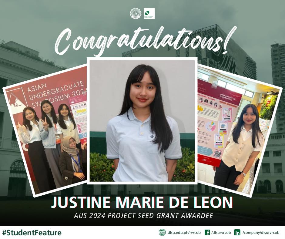 DLSU Ramon V. del Rosario College of Business - 🙌 Big cheers to Justine ...