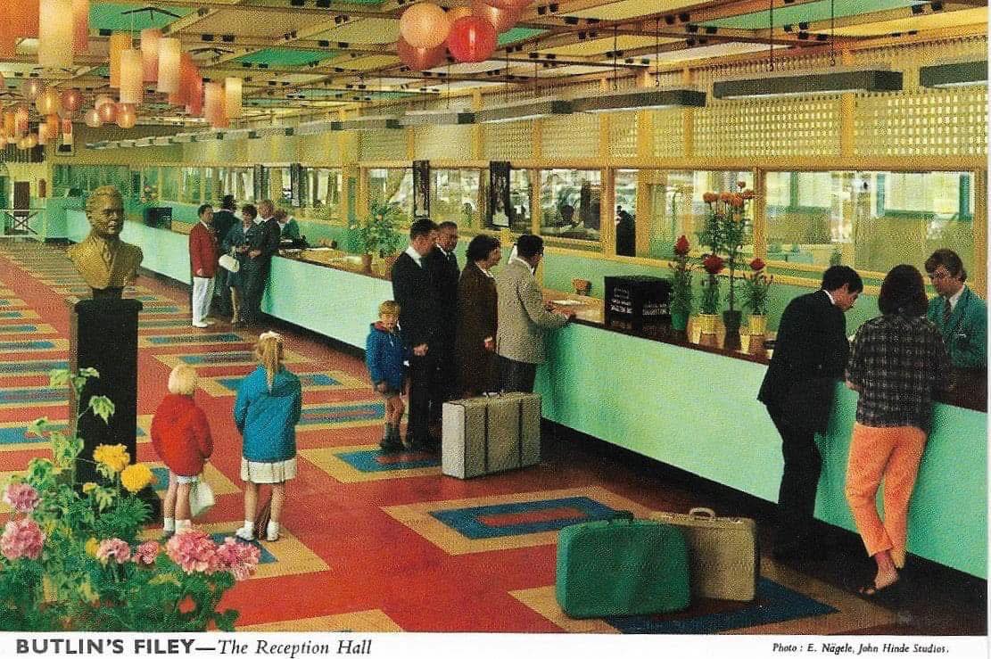 We - Butlin's FILEY - The Reception Hall c1970 We are Yorkshire # ...