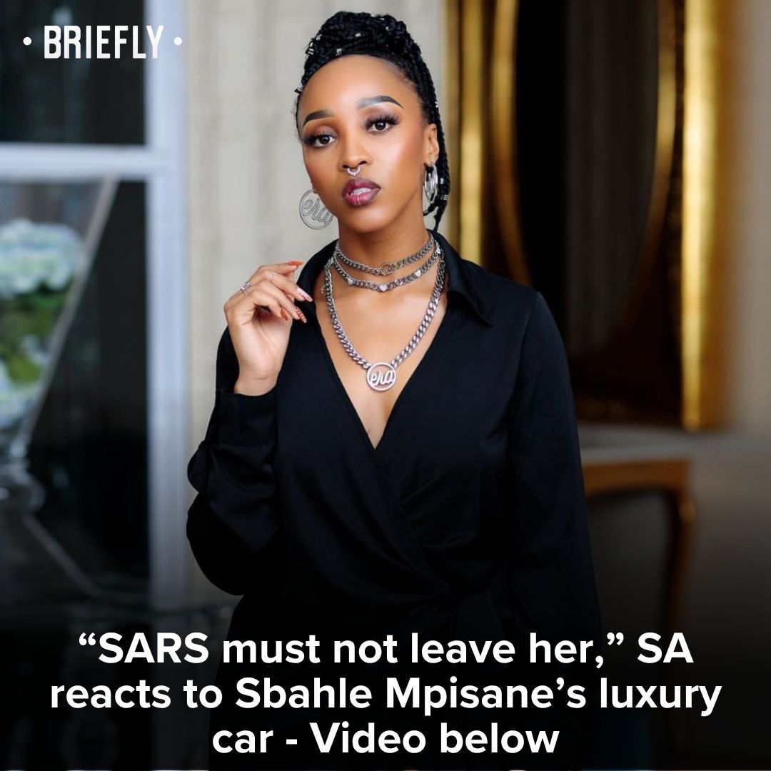 😮 Fitness influencer Sbahle Mpisane recently showed off her million rand car after SARS auctioned off MaMkhize's luxury cars. Full story in the comments. Image: @Mosta_Pi/Twitter