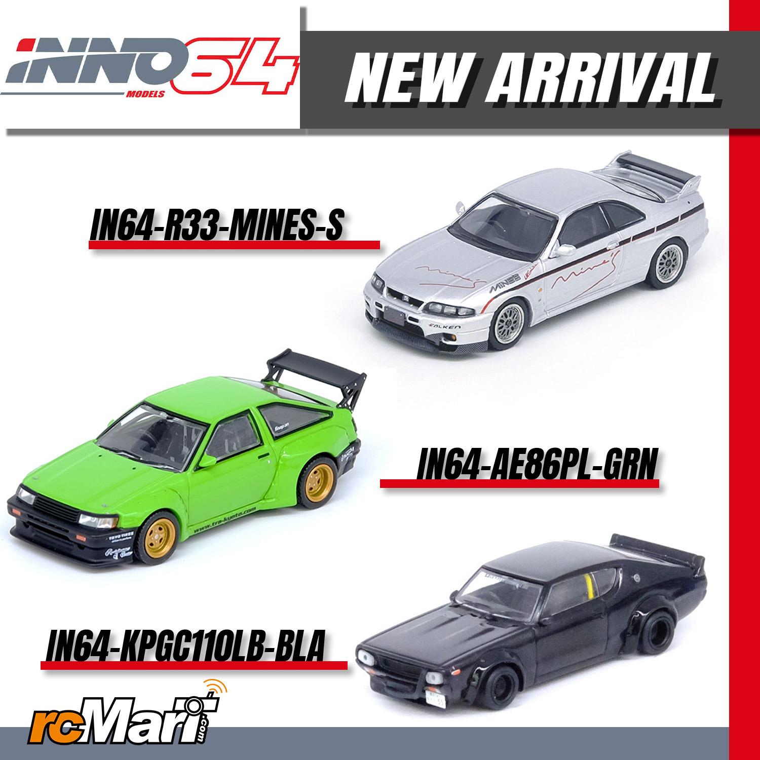 rcMart - INNO64 diecast model car new arrival! IN64-AE86PL-GRN Toyota ...