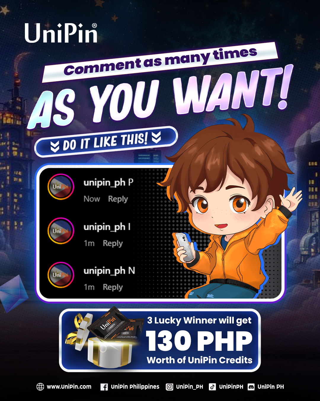 UniPin - 🚨 SPAM YOUR WAY TO REWARDS! Want to win 10 MYR... | Facebook