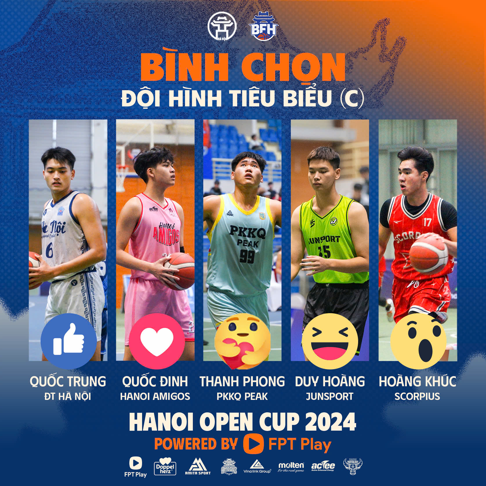 BÌNH CHỌN ĐỘI HÌNH NAM TIÊU... - Liên Đoàn Bóng Rổ Hà Nội | Facebook