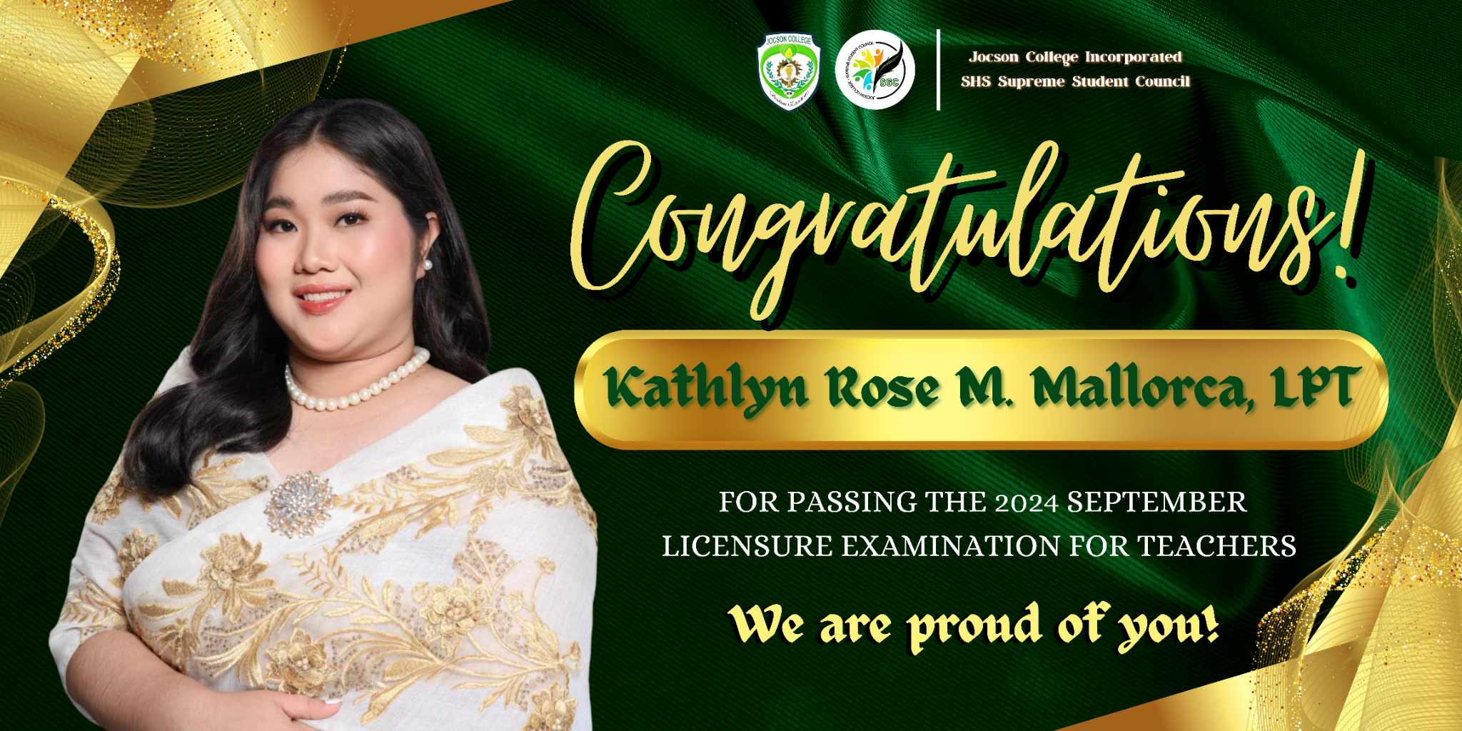 CONGRATULATIONS... - Jocson College Basic Education Department