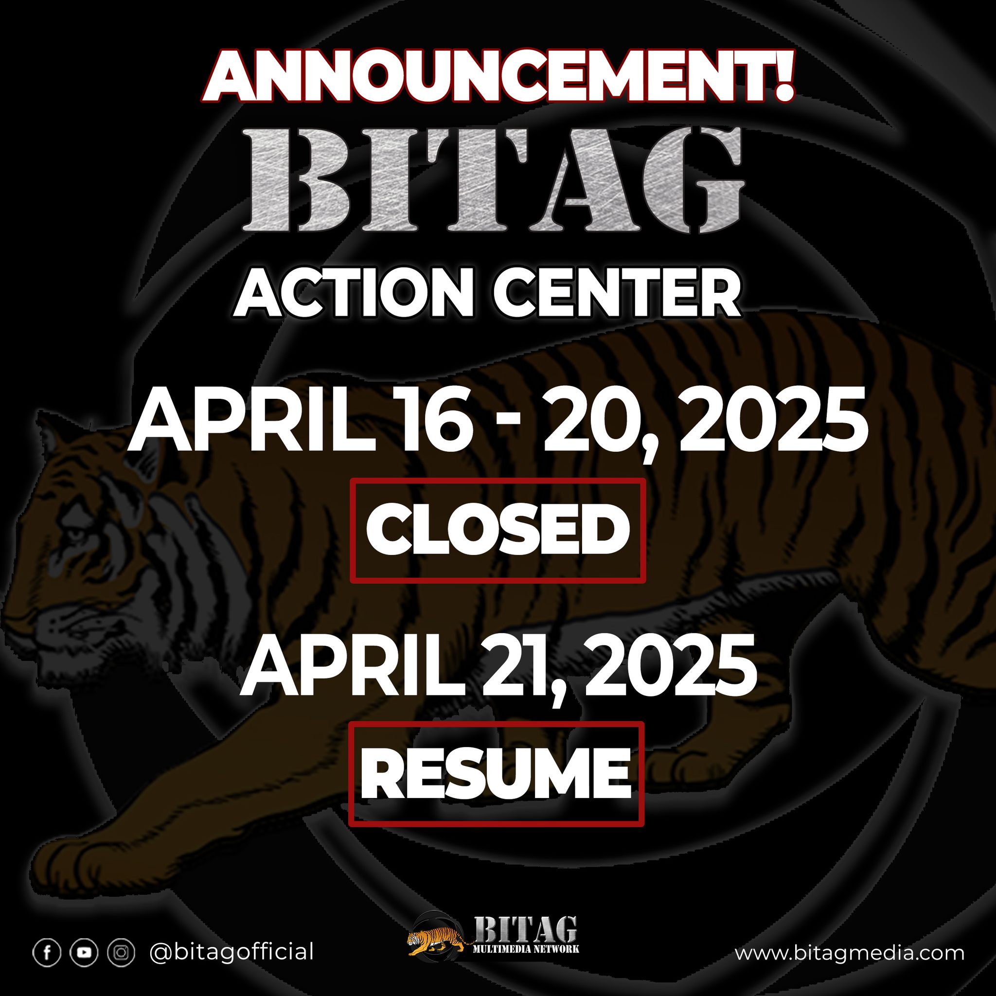 BITAG - 𝐁𝐈𝐓𝐀𝐆 𝐀𝐜𝐭𝐢𝐨𝐧 𝐂𝐞𝐧𝐭𝐞𝐫 𝐇𝐎𝐋𝐘 𝐖𝐄𝐄𝐊 𝐒𝐂𝐇𝐄𝐃𝐔𝐋𝐄 🙏🏼 Paalala po sa mga may ...
