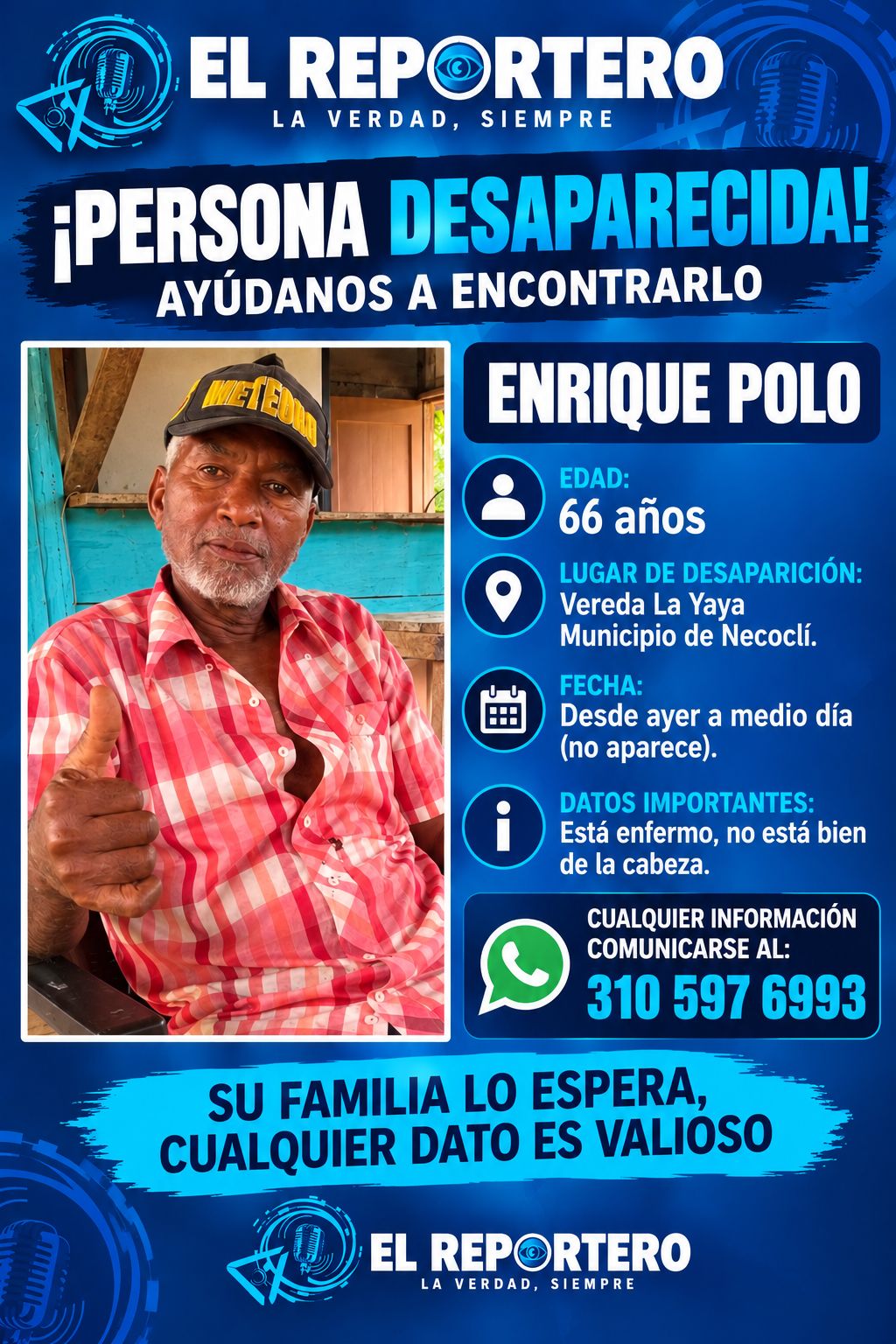 Polo Farrera / En Búsqueda De Ausencias 🚨 ATENCIÓN | BUSCAN A ENRIQUE POLO, DESAPARECIDO EN NECoclí La