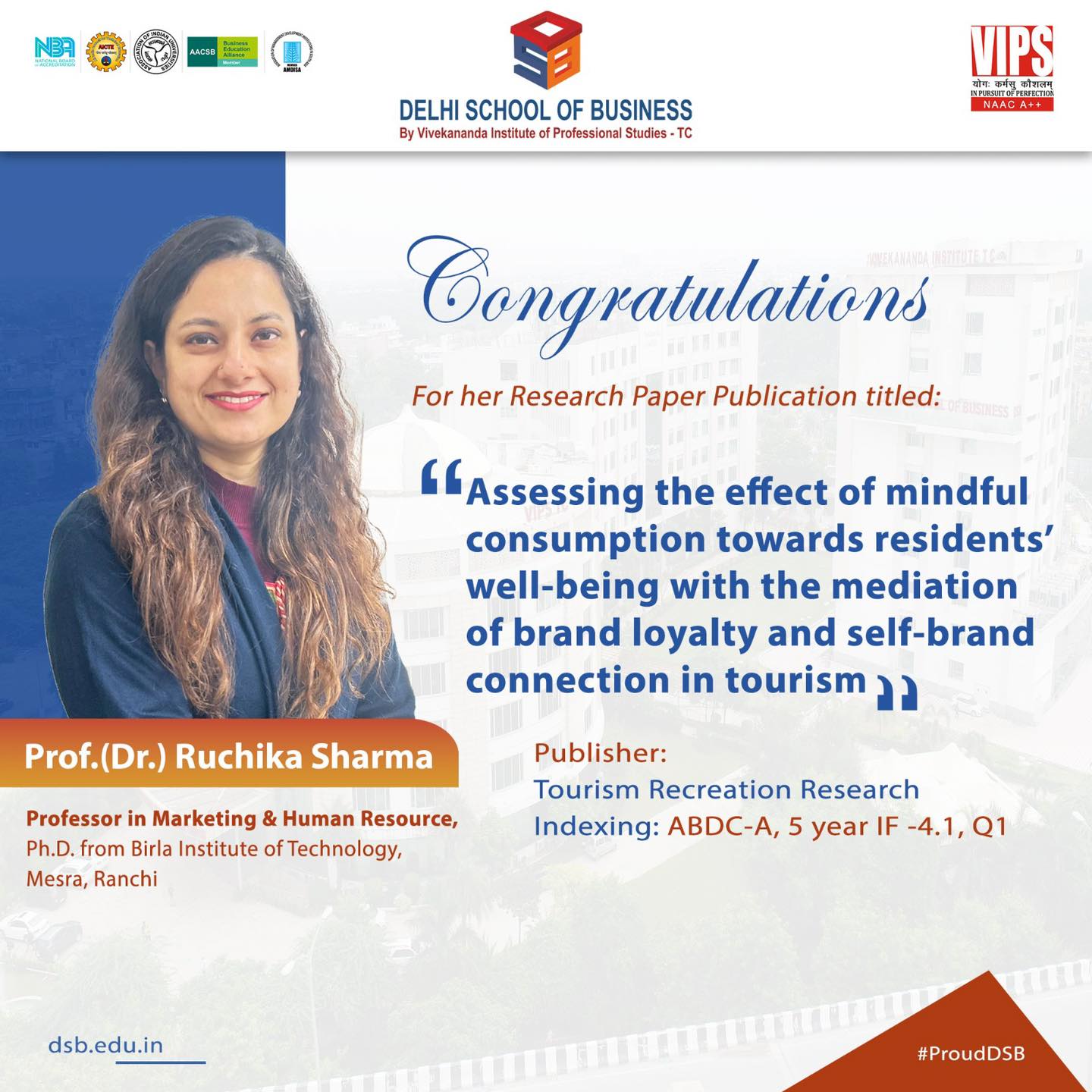 Delhi - Delhi School of Business is proud to announce that Prof. (Dr ...