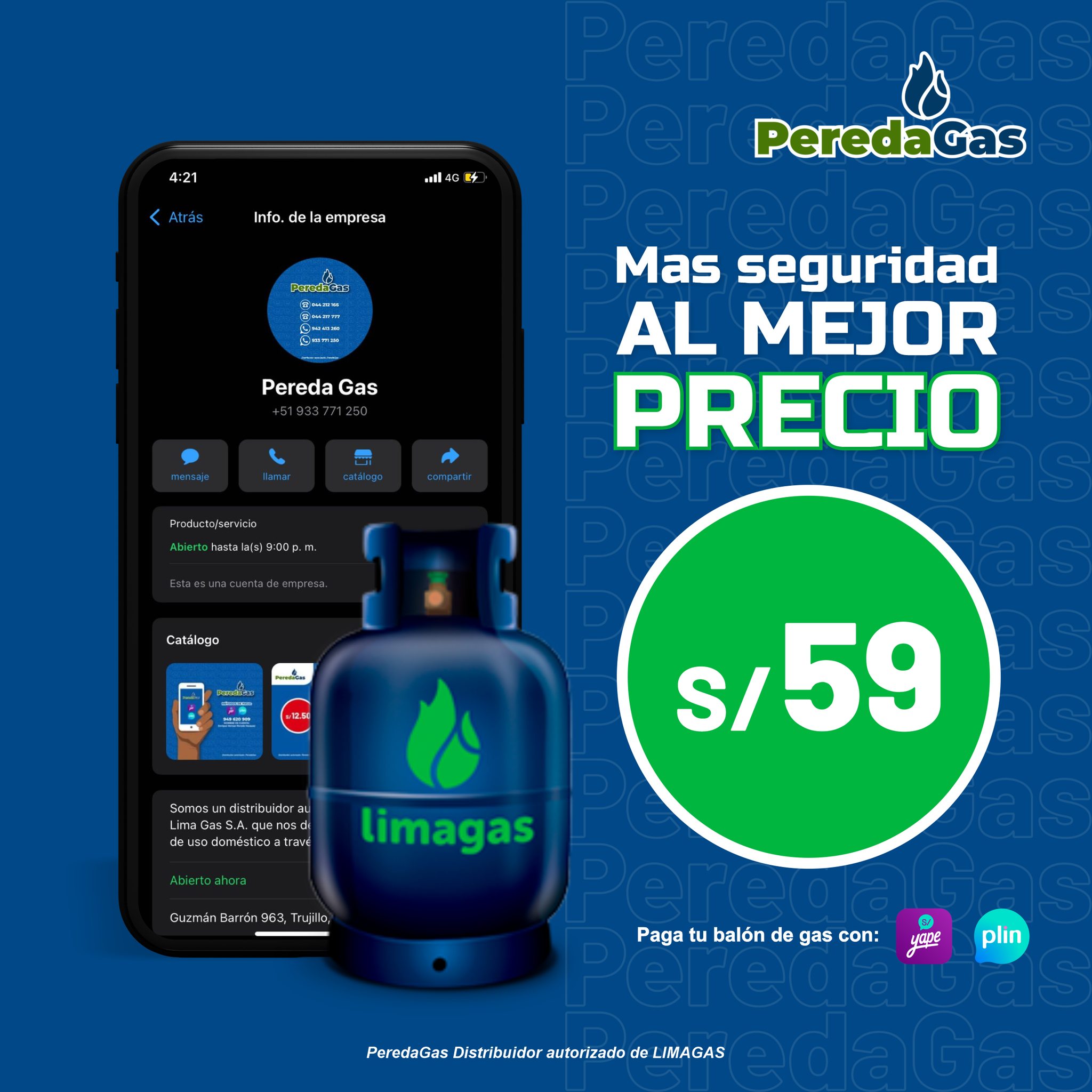 Pereda Gas - Producto estrella de PEREDAGAS 🤩😎 🛑Balón de Gas: S/ 59.00 ...