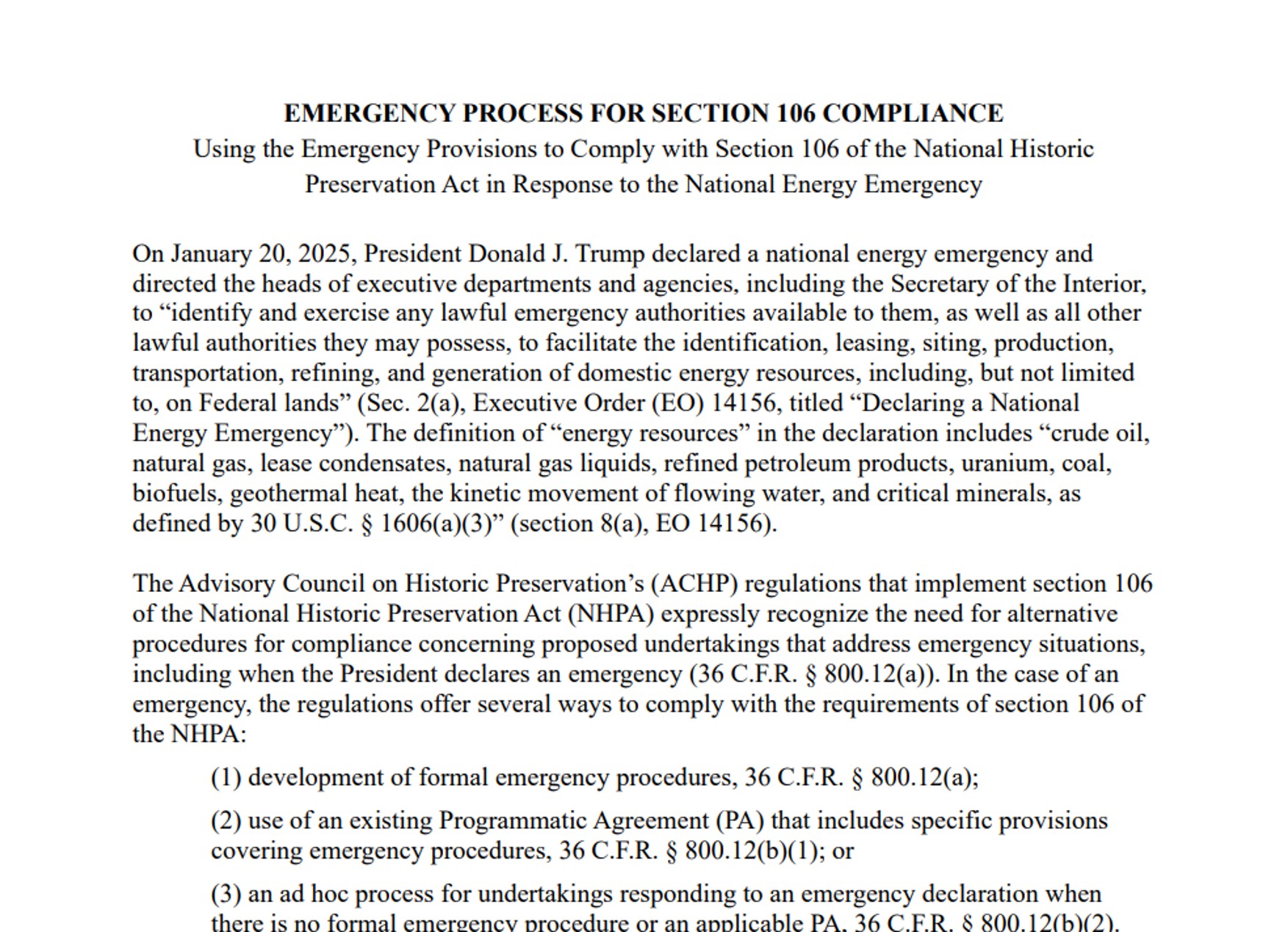 Ohio - Attached is a link to the recently released Emergency process ...